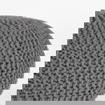 Label51 Poef Knitted Donkergrijs Katoen L