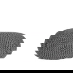 Label51 Poef Knitted Donkergrijs Katoen L