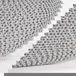 Label51 Poef Knitted Lichtgrijs Katoen L