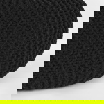 Label51 Poef Knitted Zwart Katoen L
