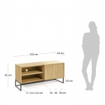 Kave Home Tv-meubel Taiana 1-deurs Eikenfineer Zwart 112x51cm