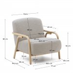 Kave Home Fauteuil Beige Sylo Massief Essenhout