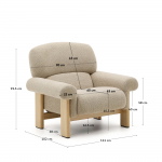 Kave Home Fauteuil Cabana Chenille Beige