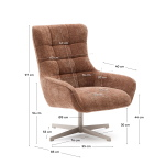 Kave Home Fauteuil Teryl Chenille Lichtbruin