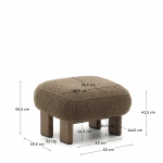 Kave Home Voetenbank Cabana Bouclé Taupe