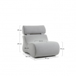 Kave Home Fauteuil Club Grijs Stof