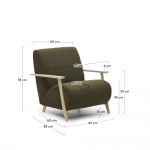 Kave Home Fauteuil Meghan Groen Fleece