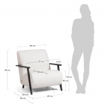 Kave Home Fauteuil Meghan Wit Geschoren Effect