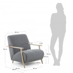 Kave Home Fauteuil Meghan Essenhout Grijs/Naturel