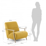 Kave Home Fauteuil Meghan Essenhout Mosterd/Naturel