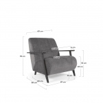 Kave Home Fauteuil Meghan Grijs Chenille