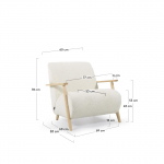 Kave Home Fauteuil Meghan Wit Lam