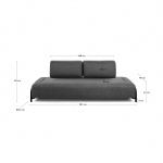 Kave Home 3-zitsbank Modulair Compo Donkergrijs 232cm