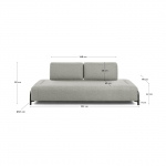 Kave Home 3-zitsbank Modulair Compo Beige 232cm