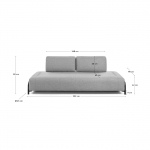 Kave Home 3-zitsbank Modulair Compo Lichtgrijs 232cm