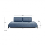 Kave Home 3-zitsbank Modulair Compo Blauw 232cm