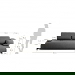 Kave Home 3-zitsbank Compo Donkergrijs Klein Dienblad 232cm