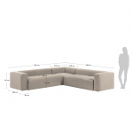 Kave Home Hoekbank 6-zits Blok Beige Ecru320x320cm