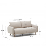 Kave Home 2-zitsbank Carlota Beige 184cm