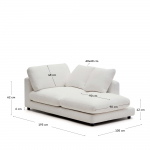 Kave Home Chaise Longue Gala Rechts Wit 193x105cm