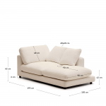 Kave Home Chaise Longue Gala Rechts Beige 193x105cm