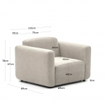 Kave Home Fauteuil Neom Modulair Beige