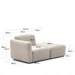 Kave Home Bank Neom 1-zits Modulair Beige Eindstuk 169cm