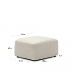 Kave Home Voetsteun Neom Beige 75x64cm