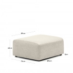 Kave Home Poef Neom Terminal Beige 75x89cm