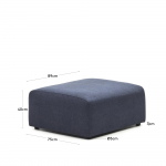 Kave Home Poef Neom Terminal Blauw 75x89cm