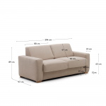 Kave Home 2-zits Slaapbank Anley Beige 204cm