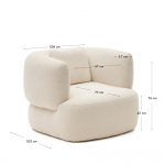 Kave Home Fauteuil Martina Gebroken Wit Bouclé