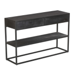 StarFurn Sidetable Denver Mangohout Zwart 2 Lades