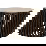 Salontafel Elisa Bruin Met Travertin Rond 70cm - Giga Meubel