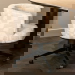 Richmond Draaistoel Rochenne met Wielen Beige Graffic