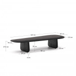 Kave Home Salontafel Pirita Eikenhout Zwart 146x56,5cm