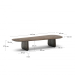 Kave Home Salontafel Pirita Eikenhout Donkerbruin 146x56,5cm