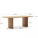 Kave Home Tafel Litto Naturel Eiken 240cm