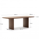 Kave Home Tafel Litto Walnoot 240cm