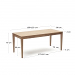 Kave Home Eetkamertafel Yain Uitschuifbaar Eikenfineer 120-180cm