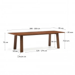 Kave Home Uitschuifbare Tafel Arlen Eikenhout Walnoot 200 (250)x95cm