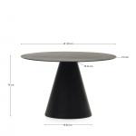 Kave Home Ronde Tafel Wilshire Gehard Glas Mat Zwart Ø120cm