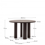 Kave Home Tafel Mailen Rond Essenfineer Zwart Ø120cm