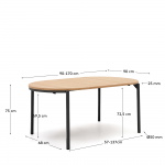 Kave Home Uitschuifbare Ronde Tafel Montuiri Eikenfineer Zwart Ø90(130)cm