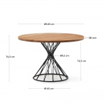 Kave Home Ronde Tafel Niut Massief Acaciahout Zwart Ø120cm