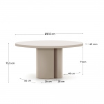 Kave Home Eettafel Nealy Gelakt Mdf Ruwe Afwerking Ø150cm