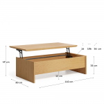 Kave Home Salontafel Abilen Eikenfineer 110x60cm