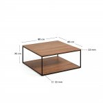 Kave Home Salontafel Yoana Bruin Walnootfineer 80x80cm