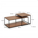 Kave Home Salontafel Yoana Set van 2 Bruin Walnootfineer