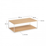 Kave Home Salontafel Yoana Eikenfineer Naturel/Wit 110x60cm